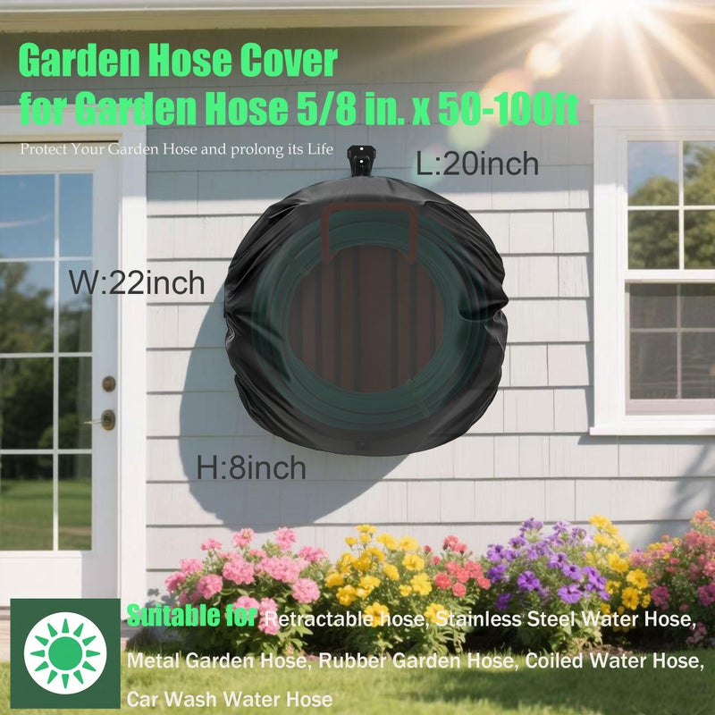 KUAINICE Garden Wall Hose Hanger Cover, for Garden Hose 5/8 in. x 50 -100ft, Protect Your Garden Hose and prolong its Life, Waterproof,Sun-Proof,Dustproof, Oxford spun cloth, double-sided material - Image 2